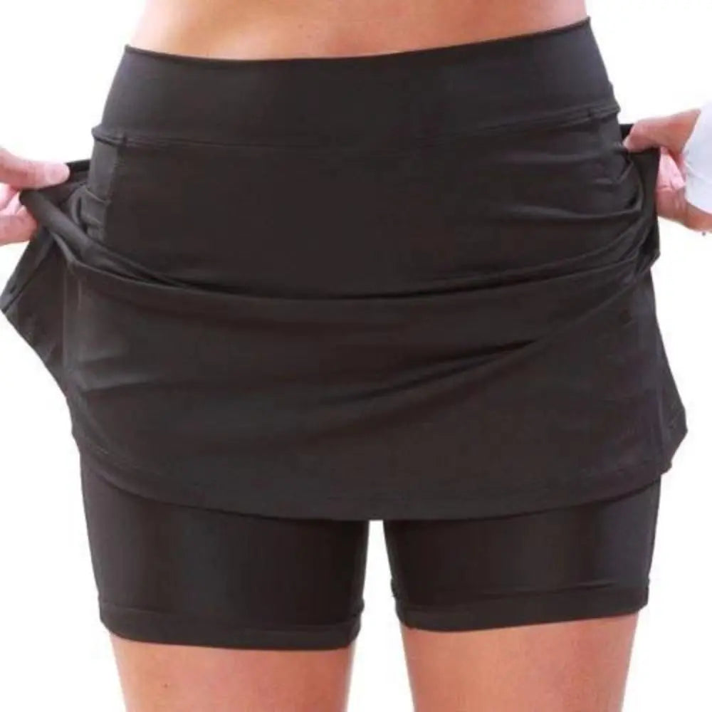 High Waist Tennis Skirt Shorts – Breathable Sports Skort with Pockets