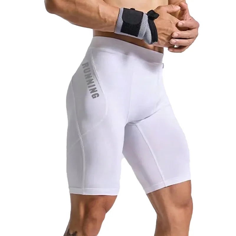 Men’s Bodybuilding Compression Shorts – Gym Workout Inseam Shorts