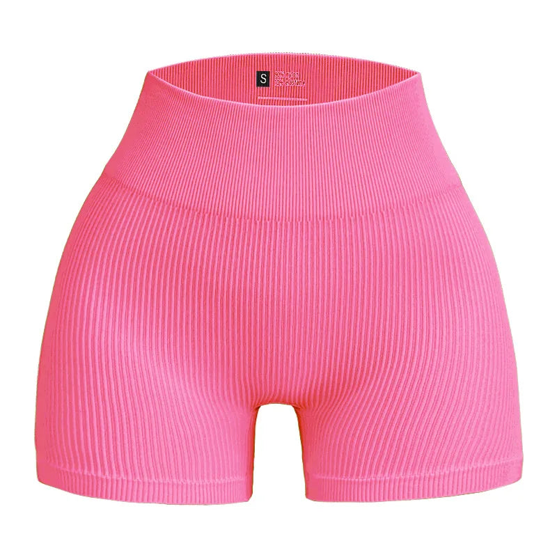 High Waist Yoga Shorts – Women’s Ribbed Workout & Gym Shorts