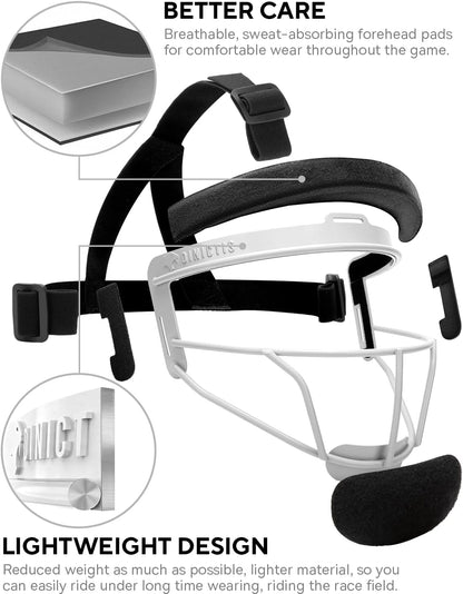 Softball Face Mask, Lightweight, Comfortable, with Wide Field Vision, Durable and Safe Face Guards, Premium Protective Softball Fielder'S Mask