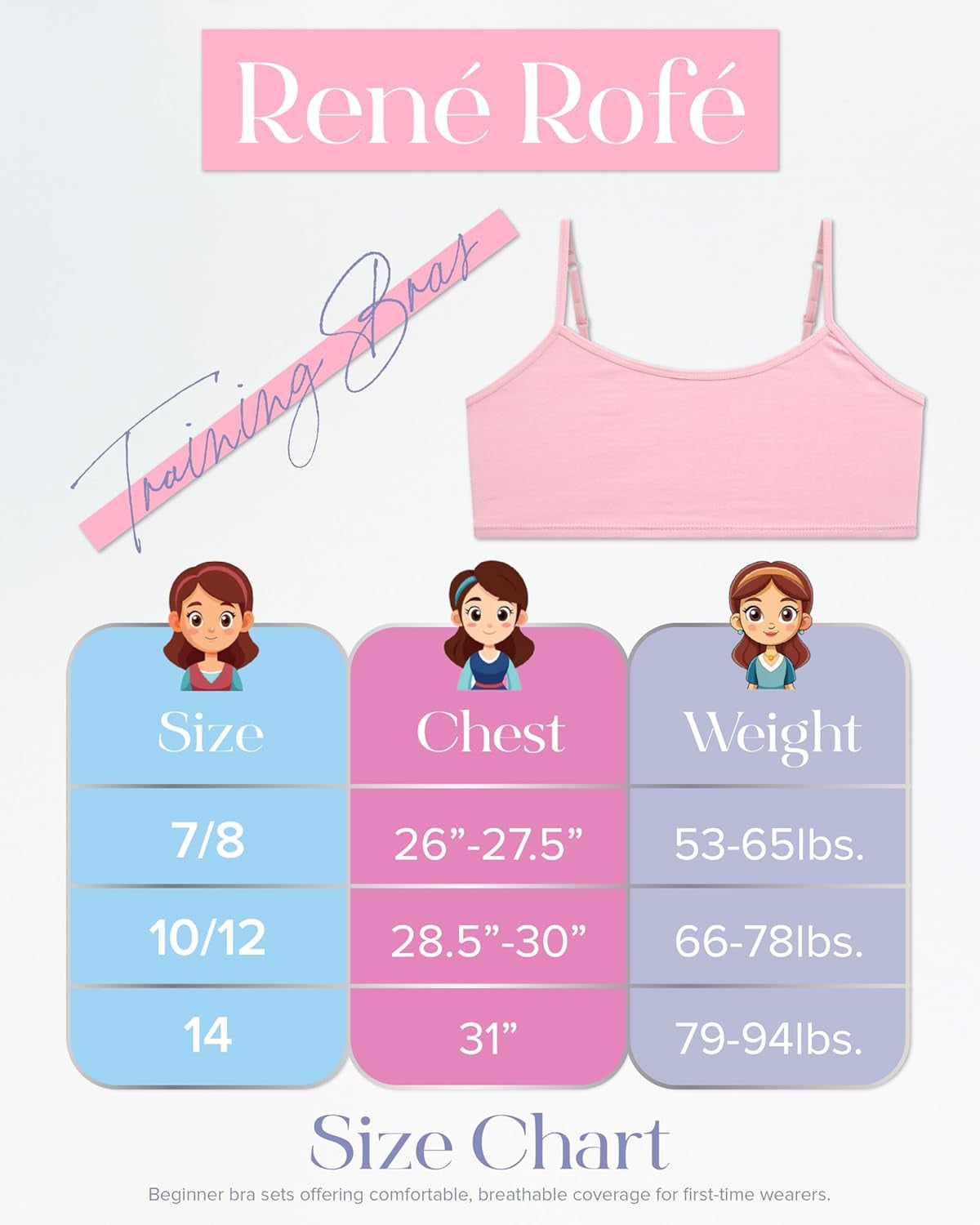 Girls Training Bras - 10 Pack Soft Cotton Cami Training Bras for Girls, Tag Free Comfortable Everyday Girls Bras