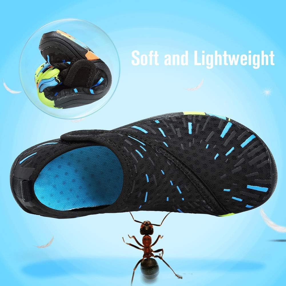 Kids' Lightweight Water Shoes with Comfortable Sole for Easy Walking - Slip-On Aqua Socks (Toddler/Little Kid/Big Kid)