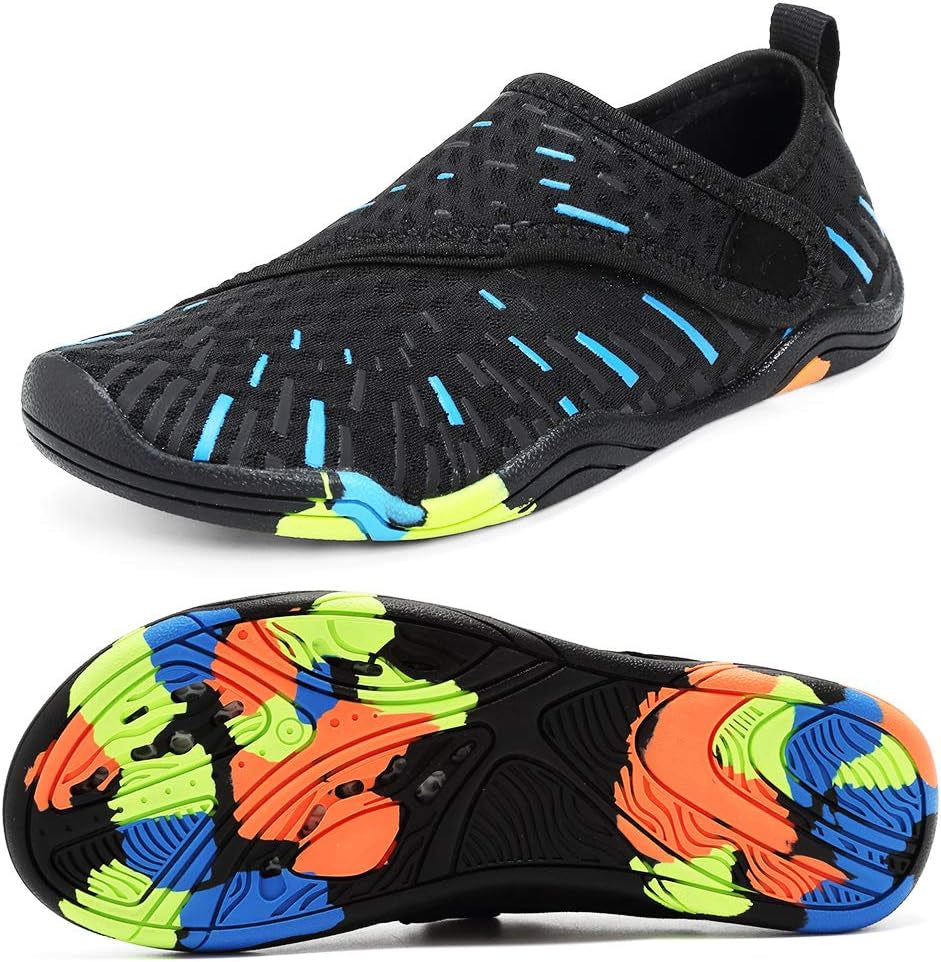 Kids' Lightweight Water Shoes with Comfortable Sole for Easy Walking - Slip-On Aqua Socks (Toddler/Little Kid/Big Kid)