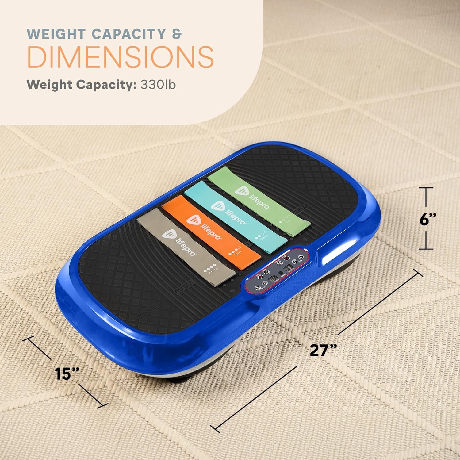 Waver Vibration Plate Exercise Machine – High-Intensity Vibration Plate for Lymphatic Drainage – Full-Body Workout Vibrating Platform with Loop Bands – Fitness Equipment for Strength & Toning