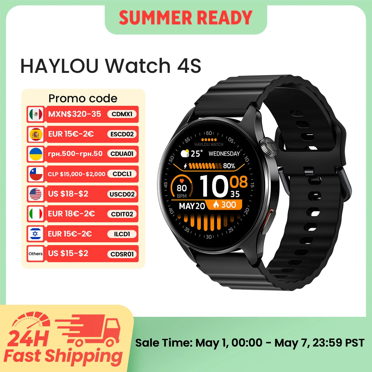 GPS Sports Smartwatch – HAYLOU Watch 4S 120+ Workout Modes