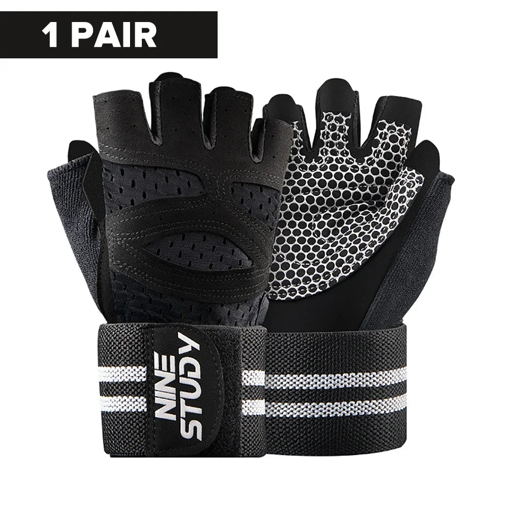 Gym Fitness Gloves with Wrist Straps