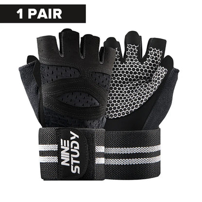 Gym Fitness Gloves with Wrist Straps