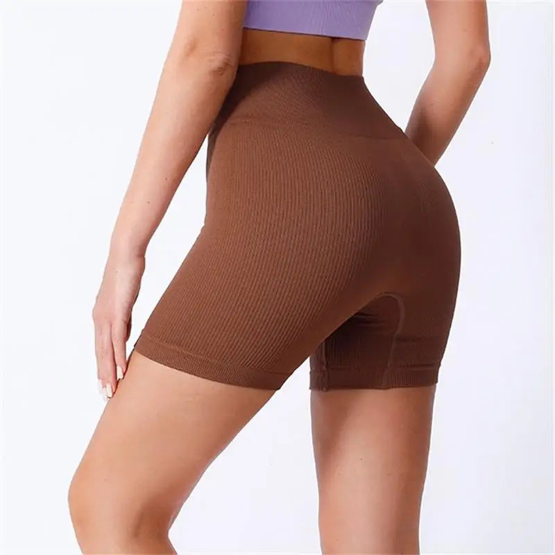 High Waist Yoga Shorts – Women’s Ribbed Workout & Gym Shorts