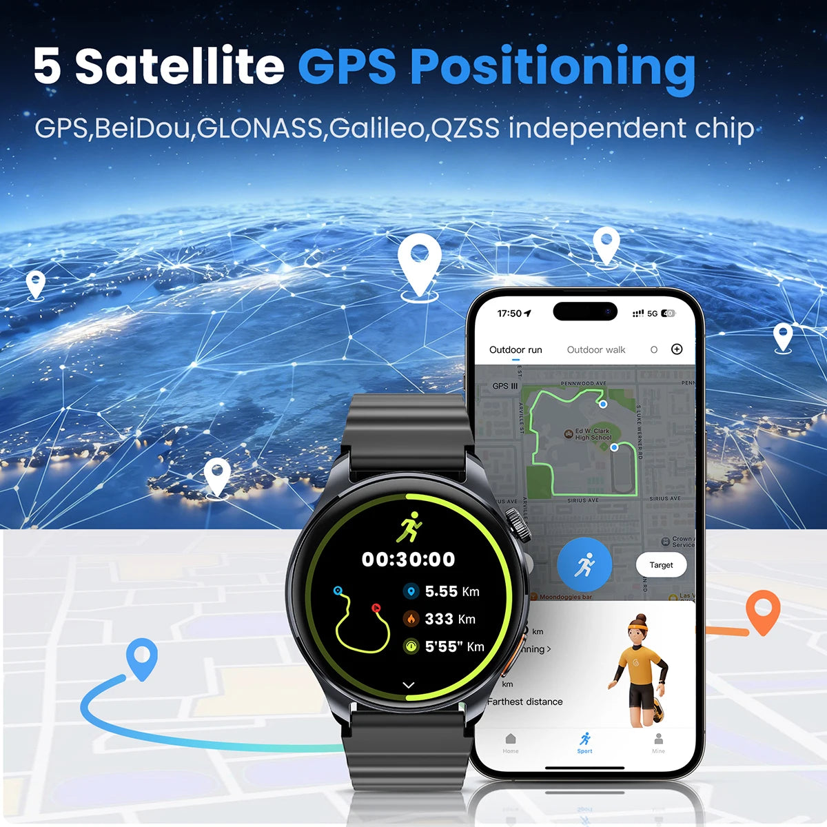 GPS Sports Smartwatch – HAYLOU Watch 4S 120+ Workout Modes