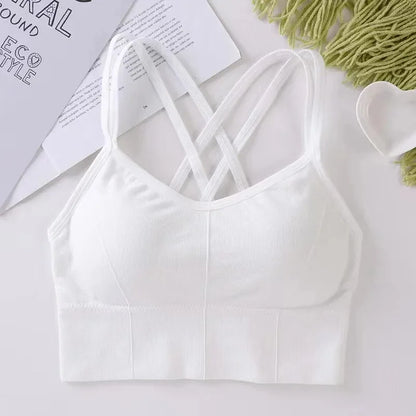 Women’s Cross Back Sports Bra – Push Up Yoga & Running Bra