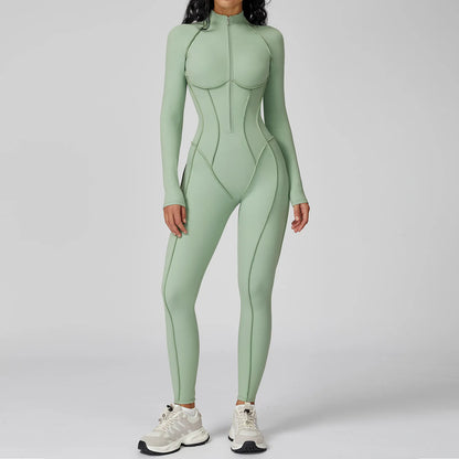 Zipper Yoga Jumpsuit – Women’s Activewear Bodysuit