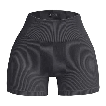 High Waist Yoga Shorts – Women’s Ribbed Workout & Gym Shorts