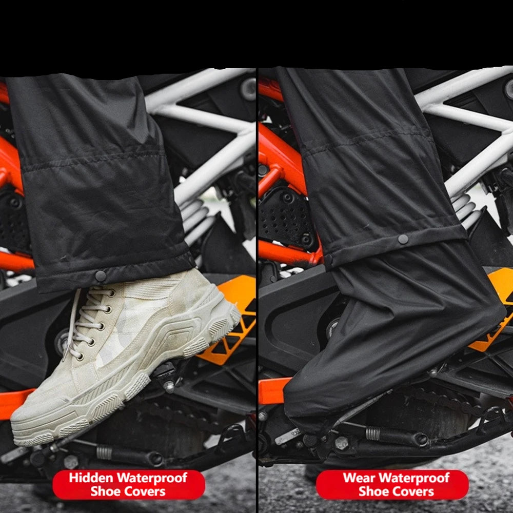 2-Piece Waterproof Motorcycle Rainwear For Mens & Womens