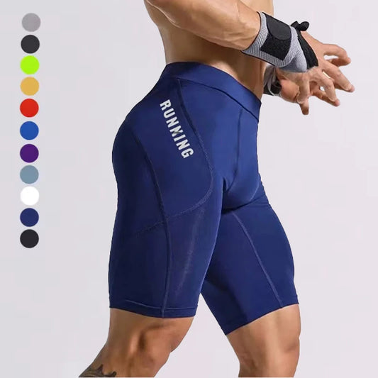 Men’s Bodybuilding Compression Shorts – Gym Workout Inseam Shorts