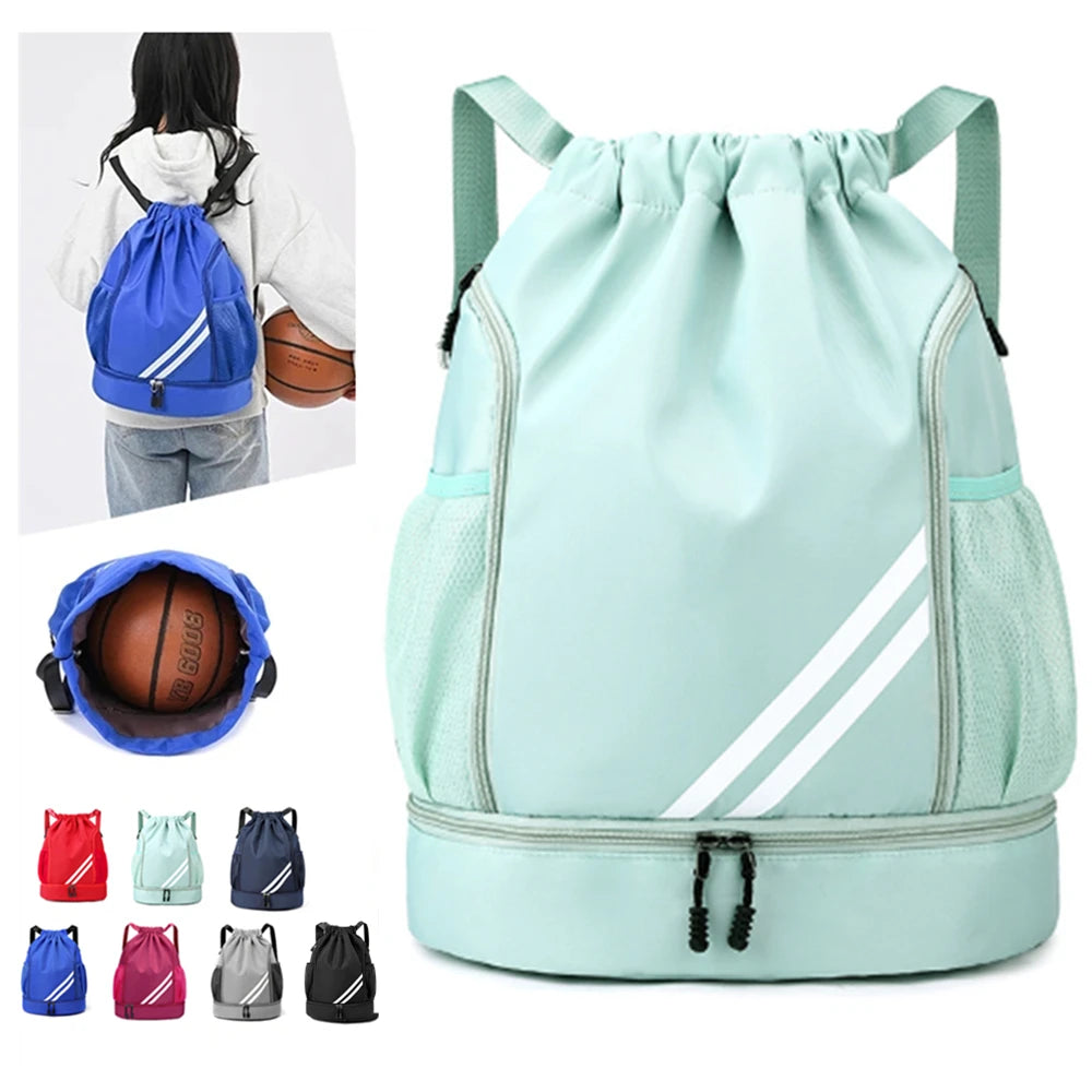 Drawstring Sports Backpack – Gym & Football Carry Bag