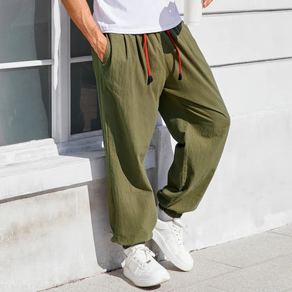 Men’s Cotton Linen Harem Pants – Loose Fit Casual Joggers