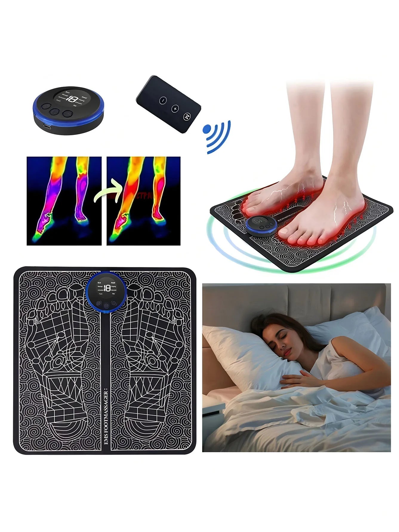 Portable EMS Foot Massage Pad – Home Relaxation Therapy Tool