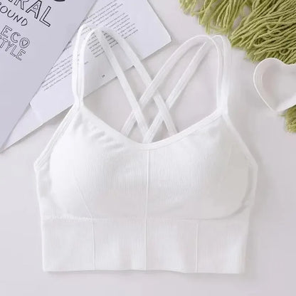 Women’s Cross Back Sports Bra – Push Up Yoga & Running Bra