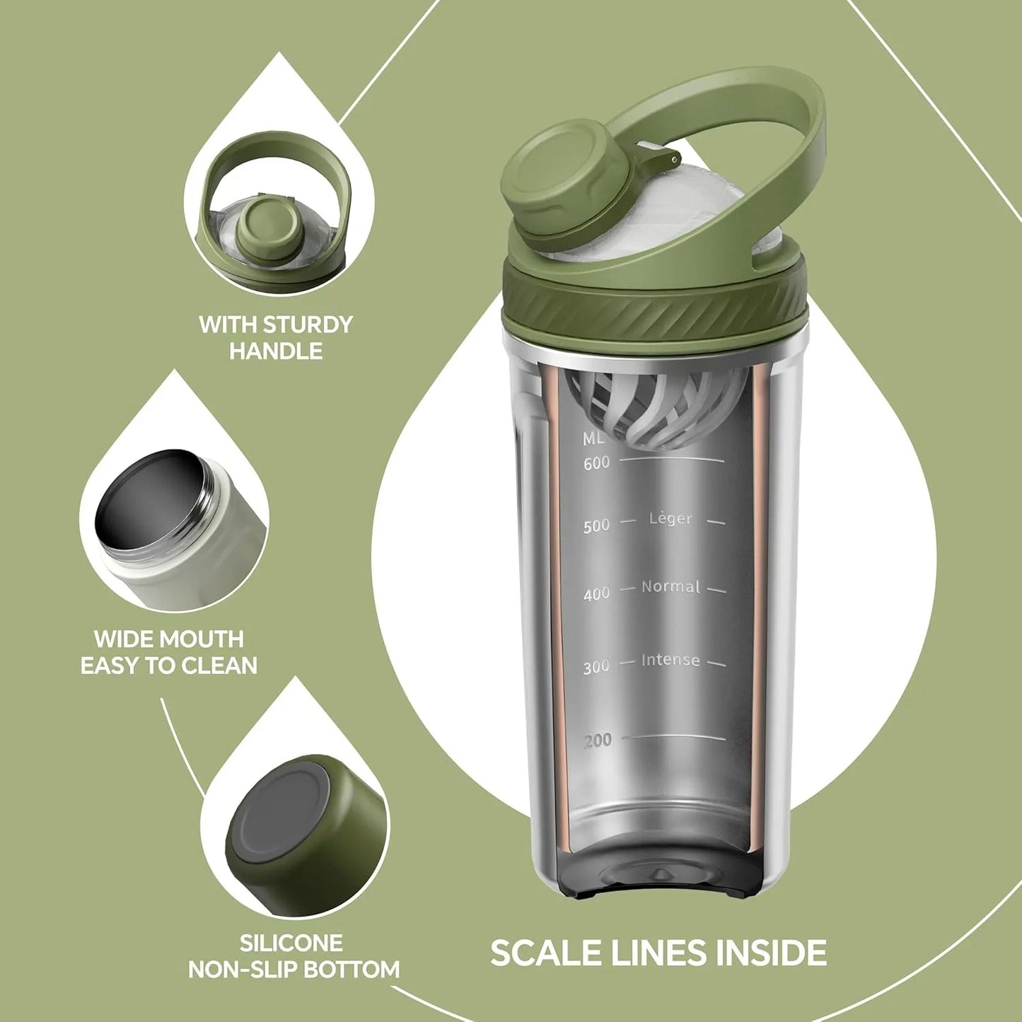 Ideus Insulated Shaker Bottle – 700ml Stainless Steel Sports Cup