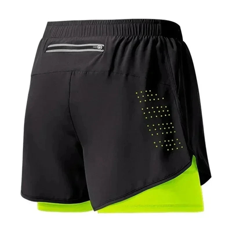 Men’s 2-in-1 Gym Shorts – Quick-Dry Fitness Running Shorts