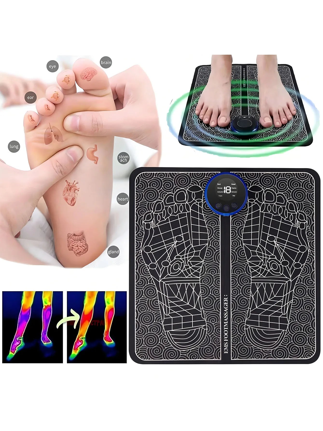 Portable EMS Foot Massage Pad – Home Relaxation Therapy Tool