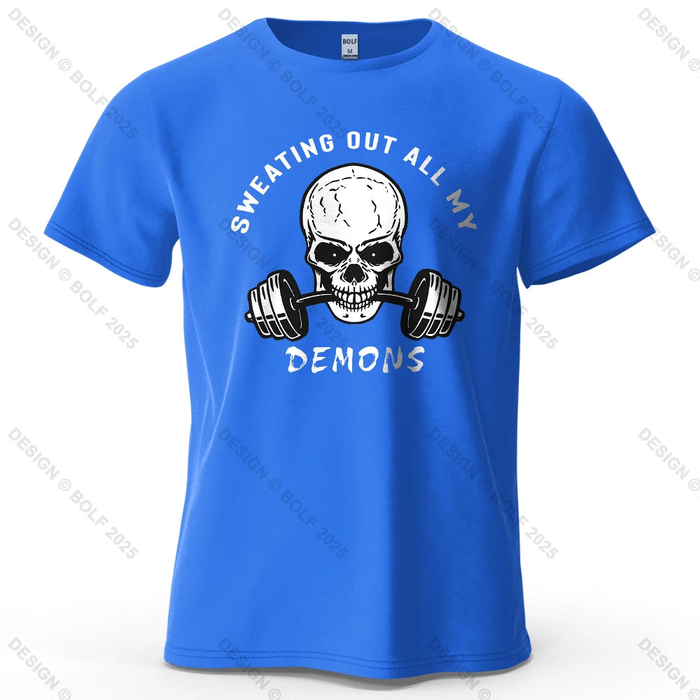 Skull Motivated Oversized Gym T-Shirt – Cotton Streetwear Tee