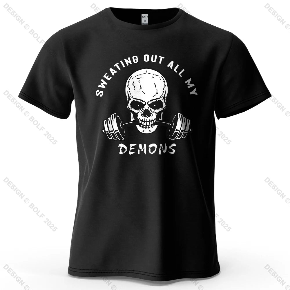Skull Motivated Oversized Gym T-Shirt – Cotton Streetwear Tee