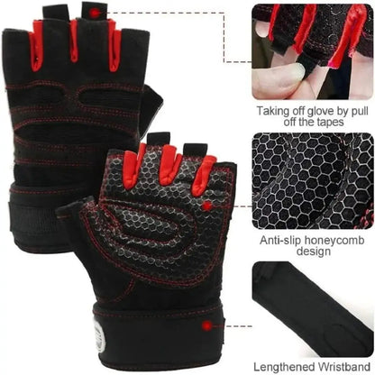 Fitness Gym Gloves with Wrist Support – Men & Women