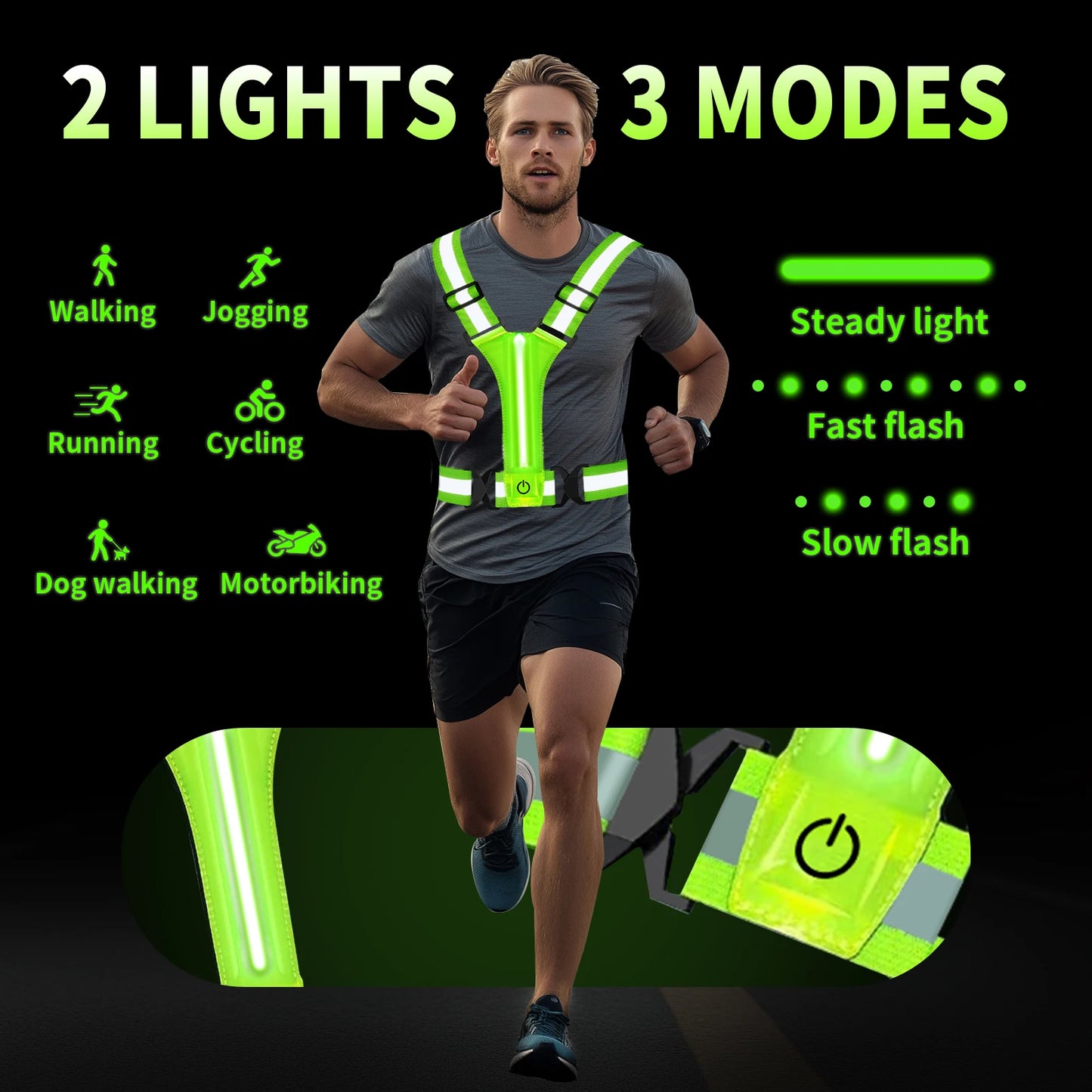 High-Visibility Reflective Vest – Night Walking & Cycling Safety