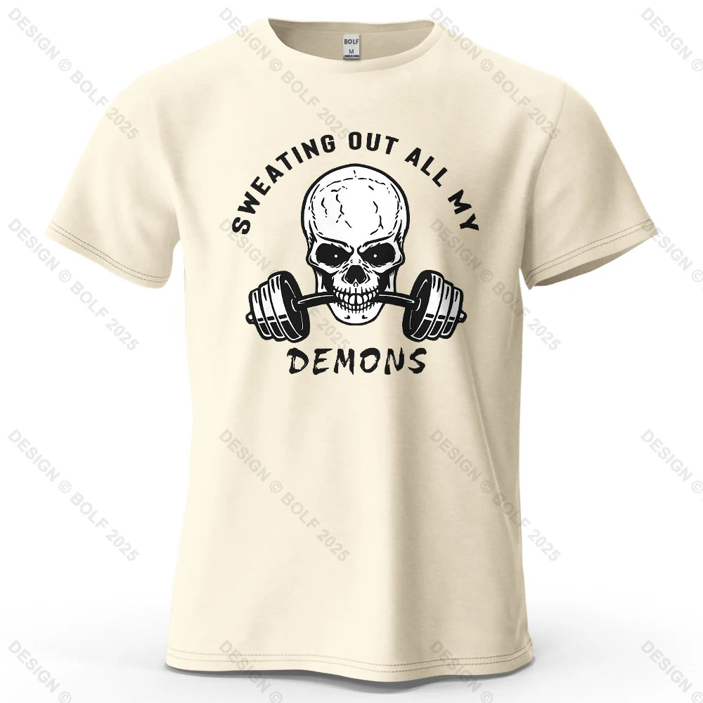Skull Motivated Oversized Gym T-Shirt – Cotton Streetwear Tee