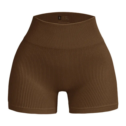 High Waist Yoga Shorts – Women’s Ribbed Workout & Gym Shorts