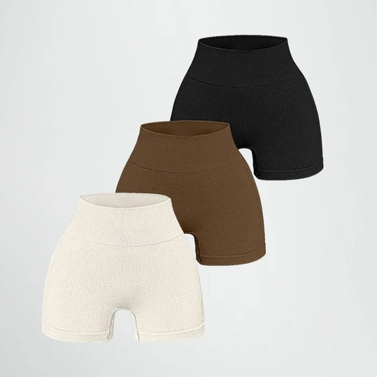 High Waist Yoga Shorts – Women’s Ribbed Workout & Gym Shorts