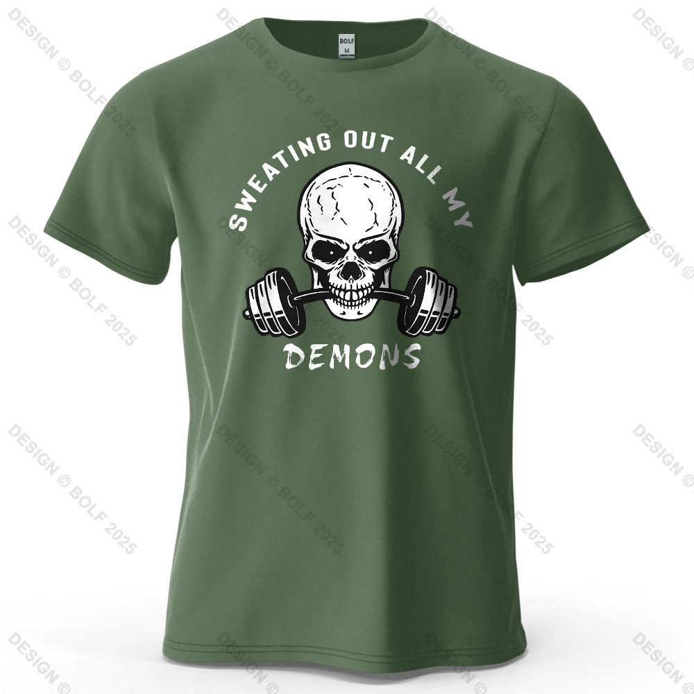 Skull Motivated Oversized Gym T-Shirt – Cotton Streetwear Tee