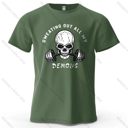 Skull Motivated Oversized Gym T-Shirt – Cotton Streetwear Tee