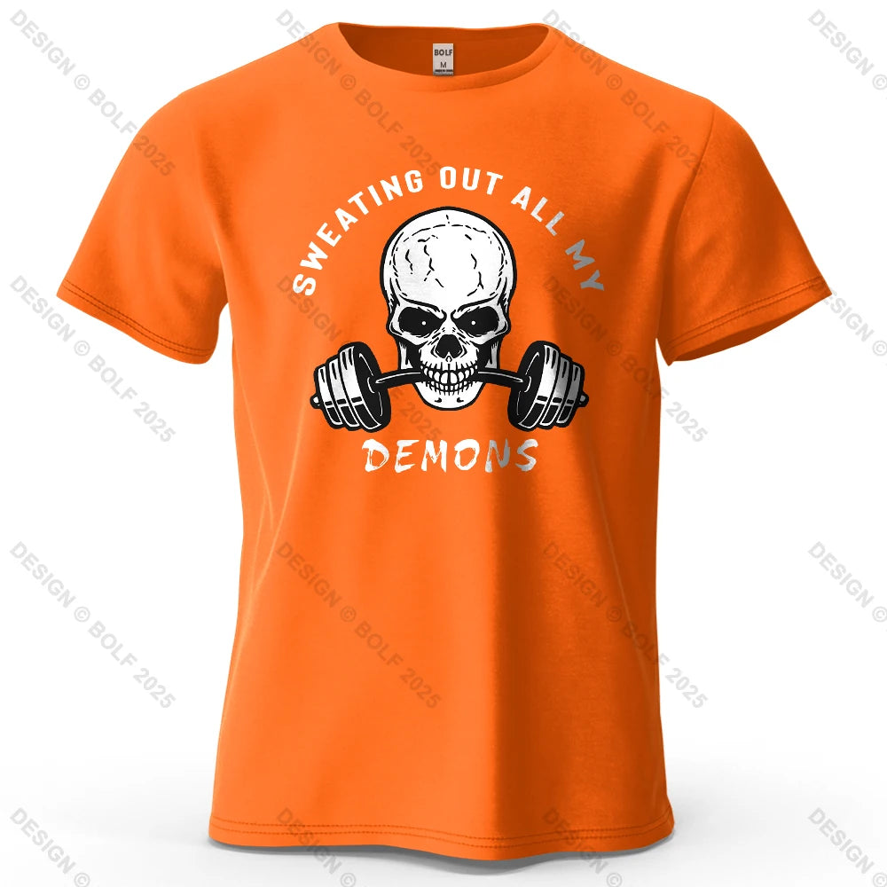 Skull Motivated Oversized Gym T-Shirt – Cotton Streetwear Tee
