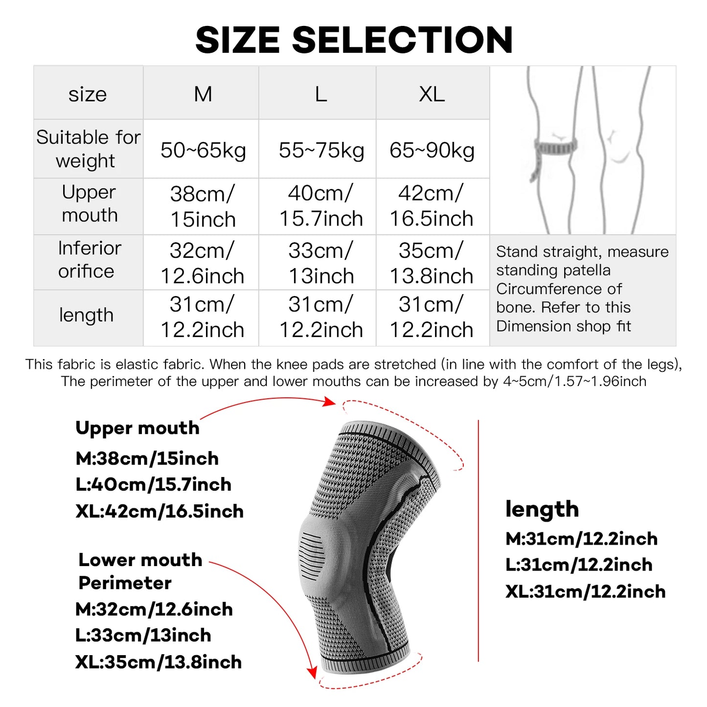 Knee Compression Support Strap – Sports Protection Brace