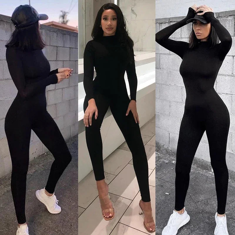 Slim Fit Gym & Ski Bodysuit – Women’s Long Sleeve Romper