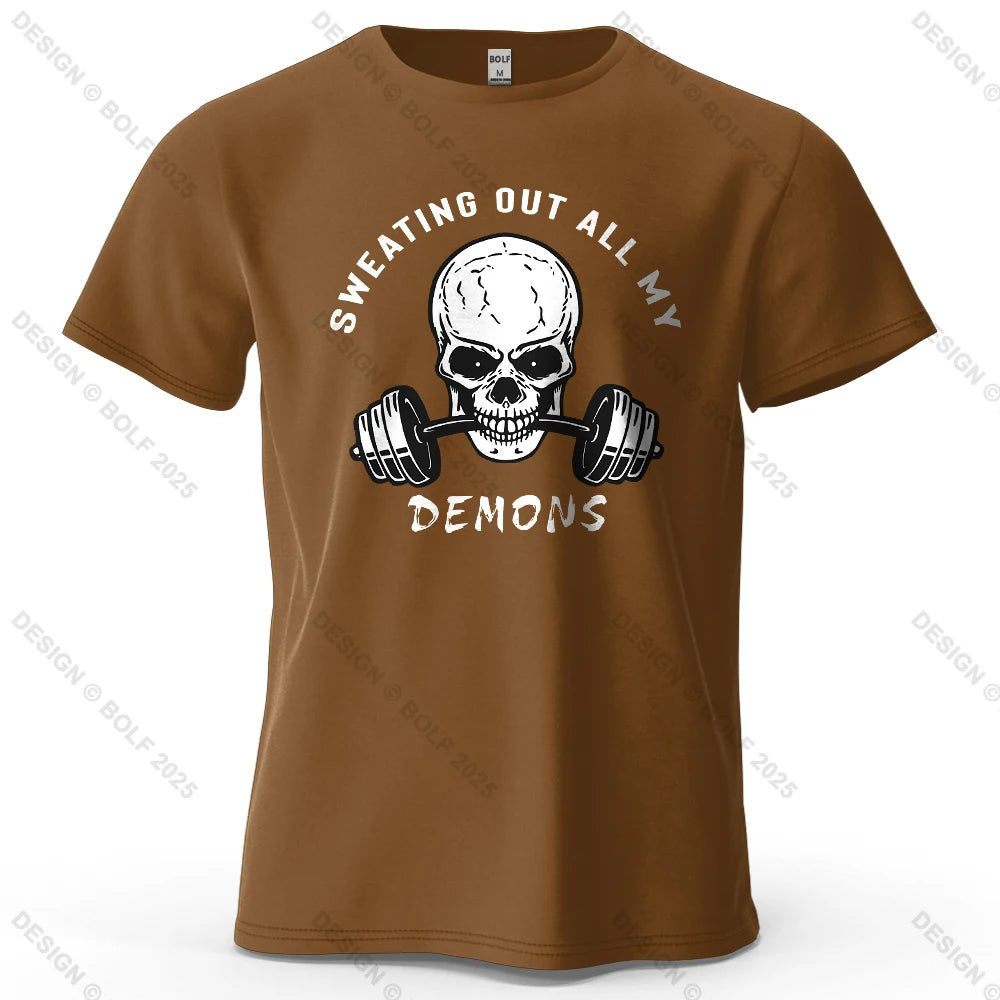 Skull Motivated Oversized Gym T-Shirt – Cotton Streetwear Tee