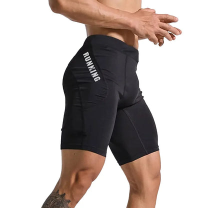 Men’s Bodybuilding Compression Shorts – Gym Workout Inseam Shorts
