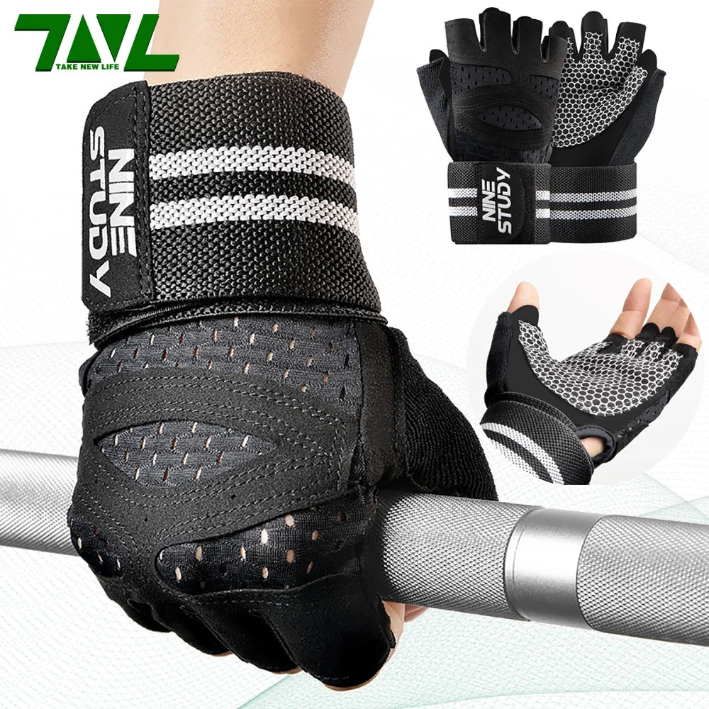 Gym Fitness Gloves with Wrist Straps