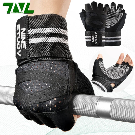 Gym Fitness Gloves with Wrist Straps