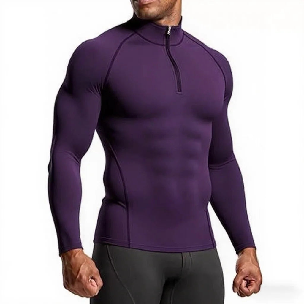 Men’s Slim Fit Compression Shirt – Long Sleeve Gym & Running Top