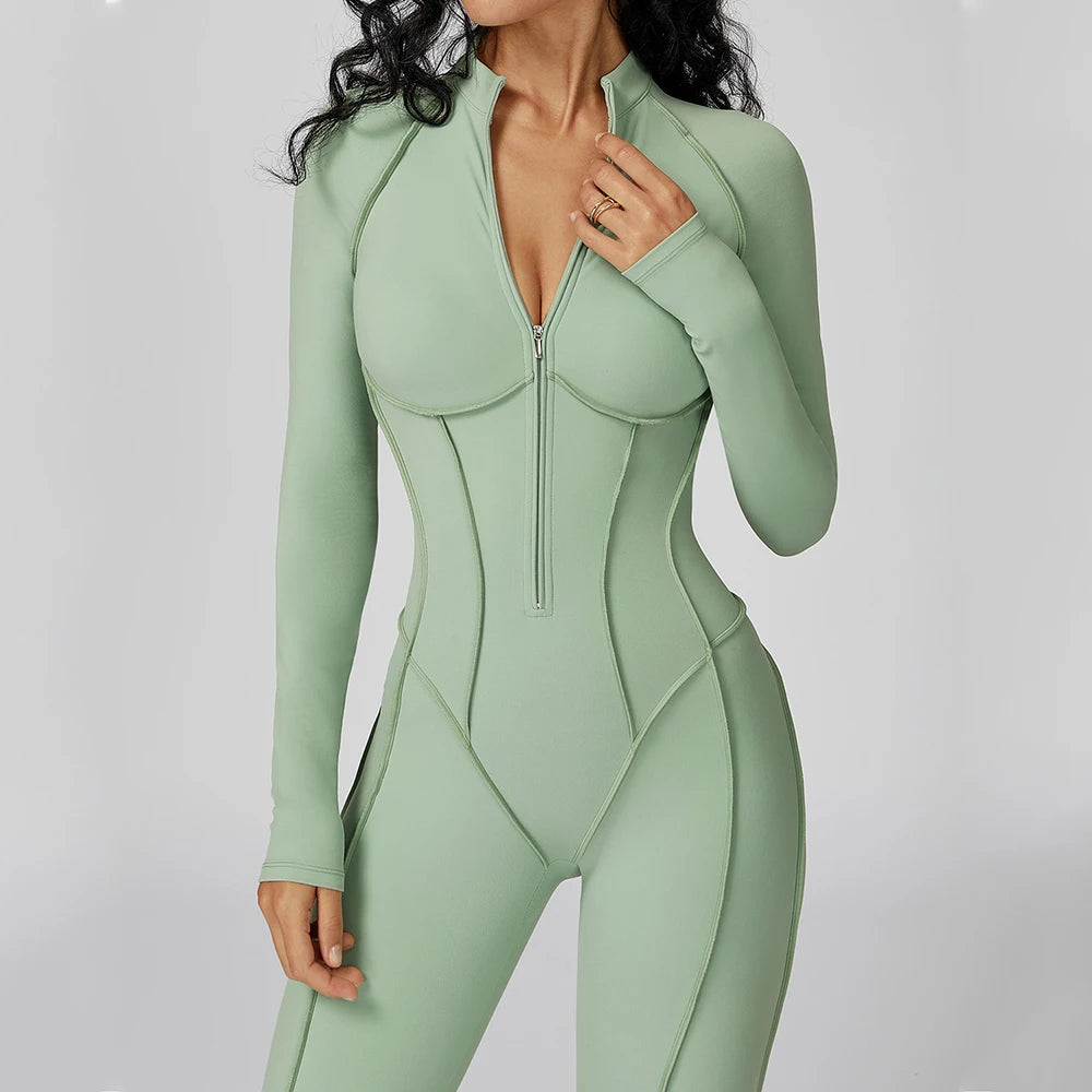 Zipper Yoga Jumpsuit – Women’s Activewear Bodysuit