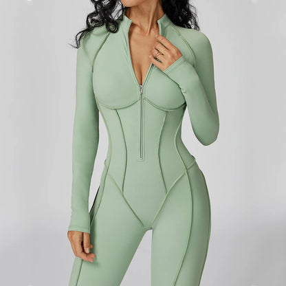 Zipper Yoga Jumpsuit – Women’s Activewear Bodysuit