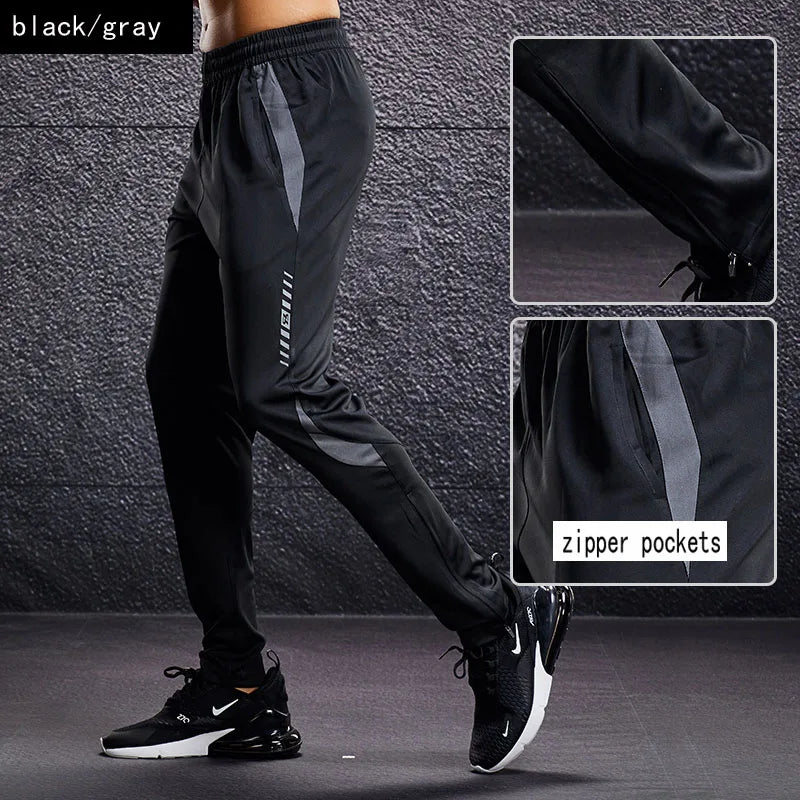 Men’s Fitness Leggings Joggers – Zipper Pocket Workout Pants