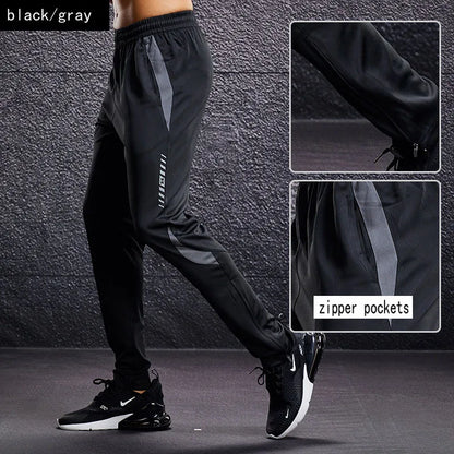 Men’s Fitness Leggings Joggers – Zipper Pocket Workout Pants
