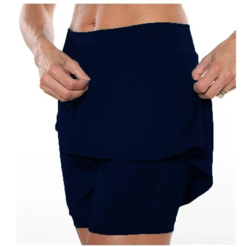 High Waist Tennis Skirt Shorts – Breathable Sports Skort with Pockets