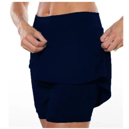 High Waist Tennis Skirt Shorts – Breathable Sports Skort with Pockets