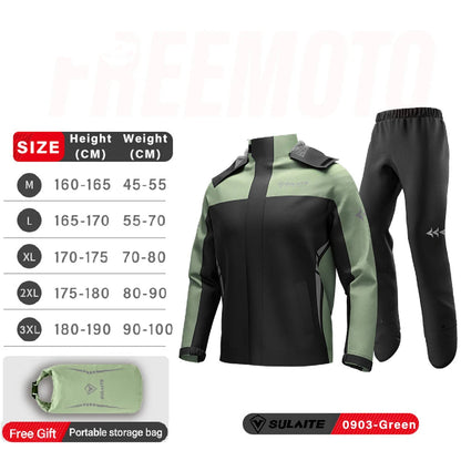 2-Piece Waterproof Motorcycle Rainwear For Mens & Womens