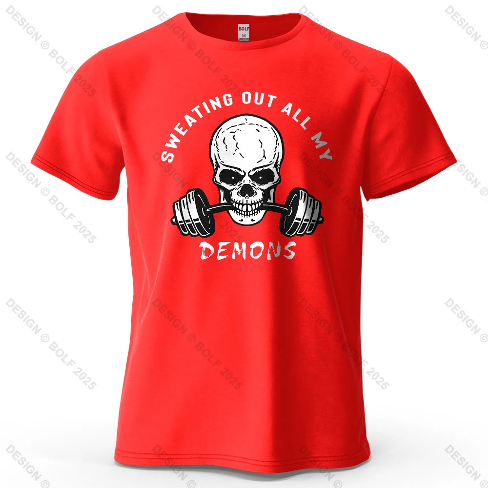 Skull Motivated Oversized Gym T-Shirt – Cotton Streetwear Tee